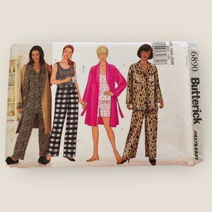 Vintage Butterick Sewing Pattern 6890 Women's Robe Belt Top Shorts Pants 16W-20W